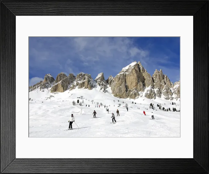 Framed Print : Skiing, Wolkenstein, Santa Caterina, Groedner Joch, Sella Ronda, South Tyrol, Italy Framed Print : Skiing, Wolkenstein, Santa Caterina, Groedner Joch, Sella Ronda, South Tyrol, Italy