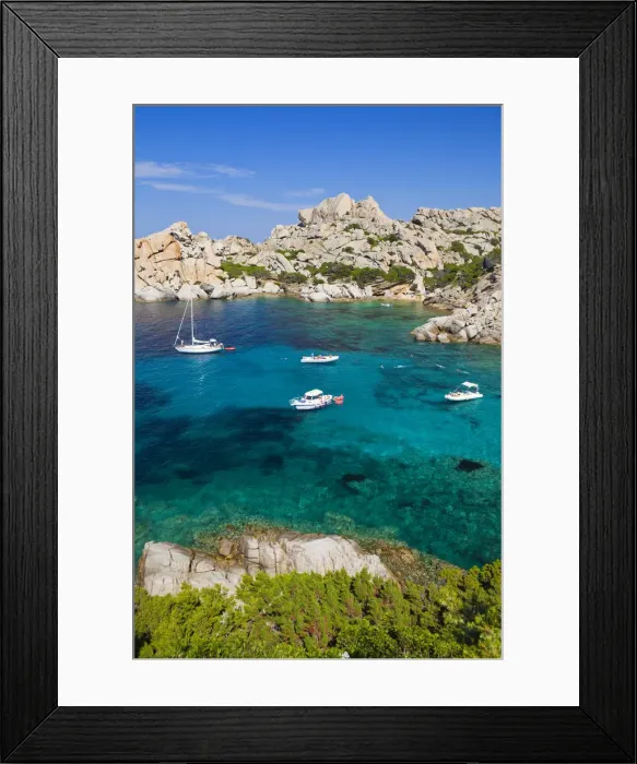 Framed Print : Italy, Sardinia, Olbia-Tempo, Capo Testa. The small beach of Cala Spinosa