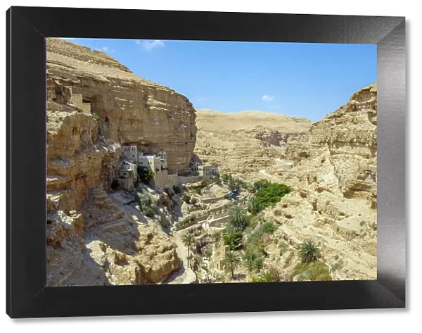 Palestine, West Bank, Jericho. St. George Orthadox Monastery (Mar Jaris ) in Wadi Quelt