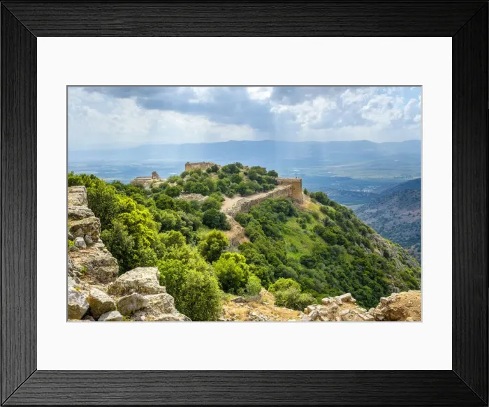 Framed Print : Nimrod fortress (Qal at al-Subeiba), a ruined Ayyubid castle on the slopes of Framed Print : Nimrod fortress (Qal at al-Subeiba), a ruined Ayyubid castle on the slopes of