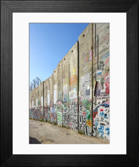 Framed Print : Palestine, West Bank, Bethlehem. A portion of the Israeli West Bank barrier, covered Framed Print : Palestine, West Bank, Bethlehem. A portion of the Israeli West Bank barrier, covered