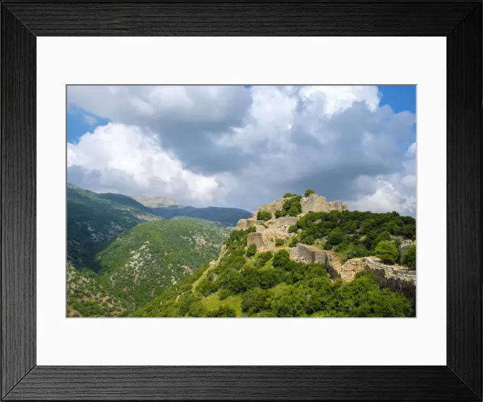 Framed Print : Nimrod fortress (Qal at al-Subeiba), a ruined Ayyubid castle on the slopes of Framed Print : Nimrod fortress (Qal at al-Subeiba), a ruined Ayyubid castle on the slopes of