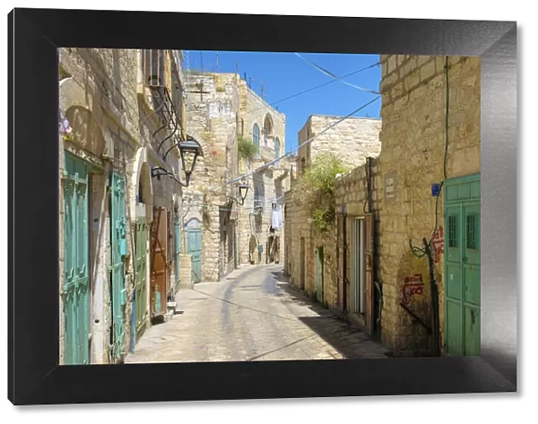 Palestine, West Bank, Bethlehem. Star Street, historic buildings in the old town