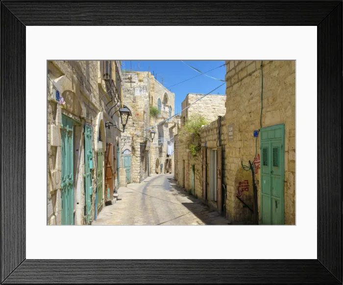 Framed Print : Palestine, West Bank, Bethlehem. Star Street, historic buildings in the old town Framed Print : Palestine, West Bank, Bethlehem. Star Street, historic buildings in the old town