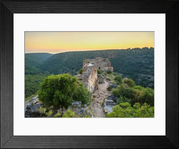 Framed Print : Israel, North District, Upper Galilee. Montfort Castle, a ruined Crusader fortress Framed Print : Israel, North District, Upper Galilee. Montfort Castle, a ruined Crusader fortress