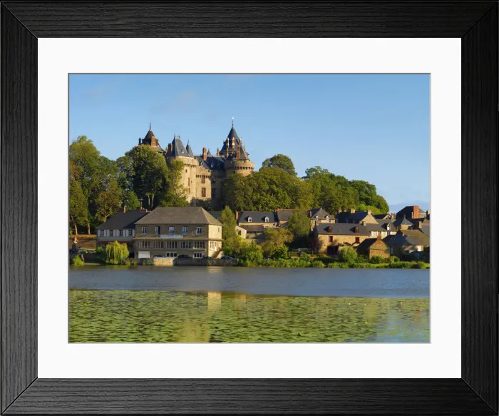 Framed Print : France, Brittany, Ille et Vilaine, Combourg, Chateau de Cambourg with lake infront Framed Print : France, Brittany, Ille et Vilaine, Combourg, Chateau de Cambourg with lake infront