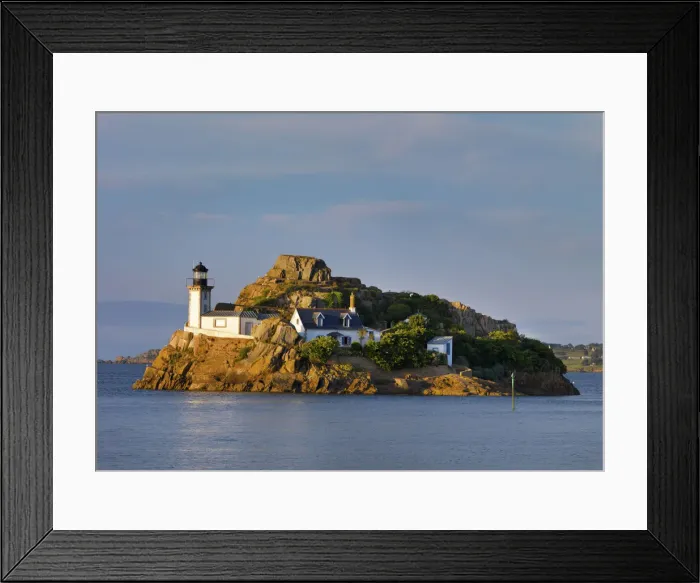 Framed Print : France, Finistere, Bay of Morlaix, Carantec, Louet island and lighthouse Framed Print : France, Finistere, Bay of Morlaix, Carantec, Louet island and lighthouse