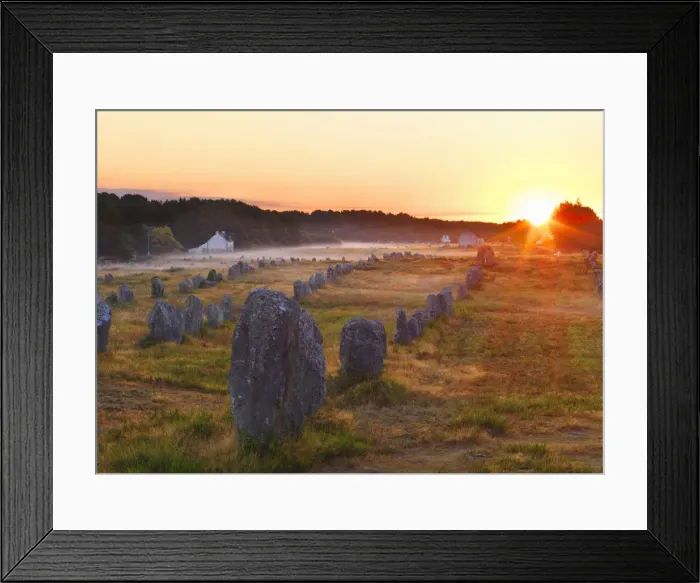 Framed Print : France, Brittany, Morbihan, Carnac, megalithic menhir alignments of Menec at sunrise Framed Print : France, Brittany, Morbihan, Carnac, megalithic menhir alignments of Menec at sunrise