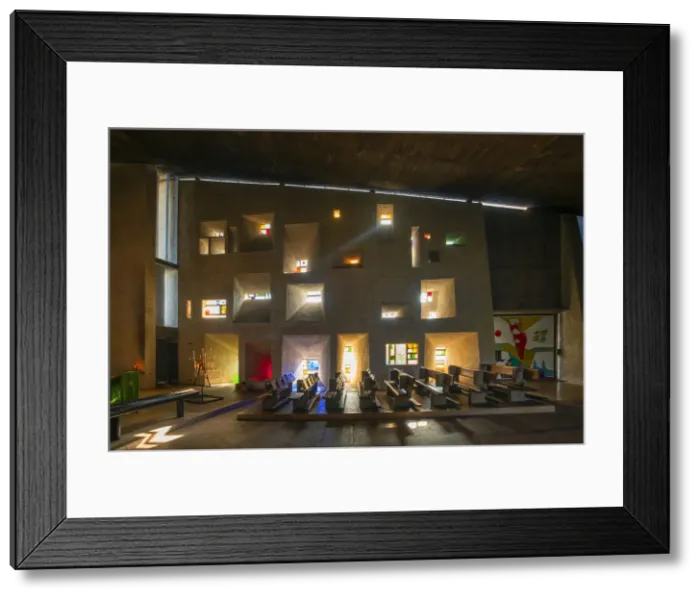 Framed Print : Notre Dame du Haut by architect Le Corbusier, UNESCO-World Heritage Site, Ronchamp Framed Print : Notre Dame du Haut by architect Le Corbusier, UNESCO-World Heritage Site, Ronchamp