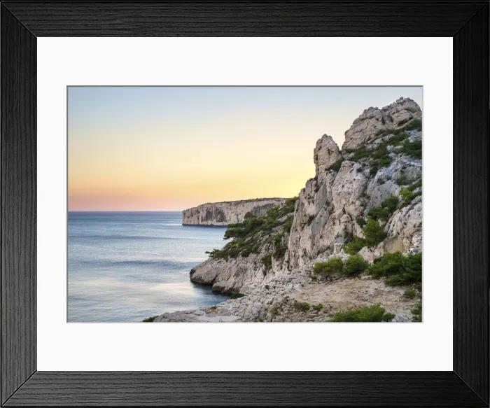 Framed Print : Calanque de Sugiton at sunset, Parc National des Calanques, Bouches-du-Rhone Framed Print : Calanque de Sugiton at sunset, Parc National des Calanques, Bouches-du-Rhone