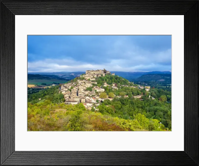 Framed Print : View of hilltop town of Cordes-sur-Ciel, Tarn Department, Midi-Pyra na es, France Framed Print : View of hilltop town of Cordes-sur-Ciel, Tarn Department, Midi-Pyra na es, France