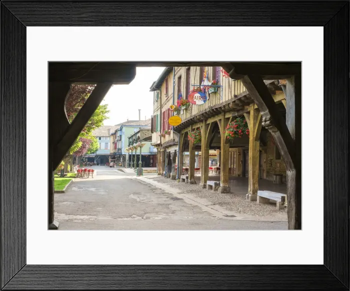 Framed Print : Place de Couverts in bastide town of Mirepoix, Ariage, Midi-Pyra na es, France Framed Print : Place de Couverts in bastide town of Mirepoix, Ariage, Midi-Pyra na es, France