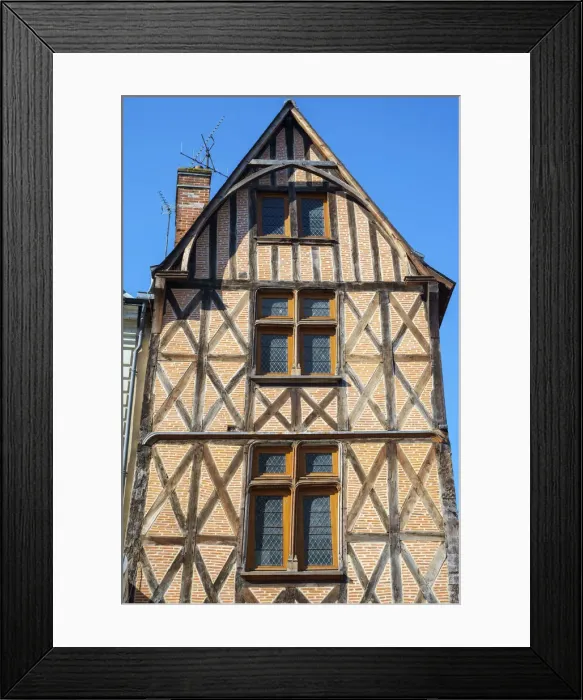 Framed Print : Old half-timbered and brick house, Tours, Indre-et-Loire, Centre, France