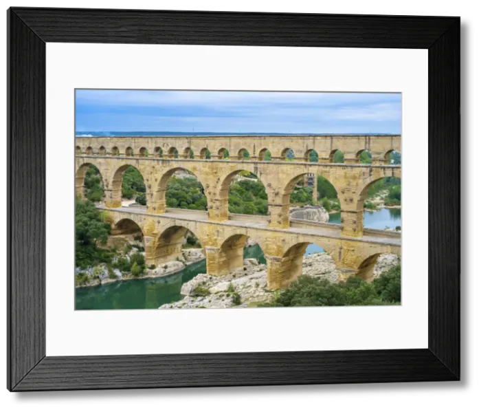Framed Print : Pont du Gard and the Gard River in early morning, Gard Department, Languedoc-Roussillon Framed Print : Pont du Gard and the Gard River in early morning, Gard Department, Languedoc-Roussillon
