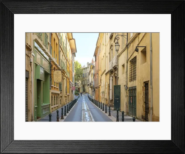 Framed Print : Old buildings along Rue Fernand Dol, Aix-en-Provence, Bouches-du-Rha'ne Framed Print : Old buildings along Rue Fernand Dol, Aix-en-Provence, Bouches-du-Rha'ne
