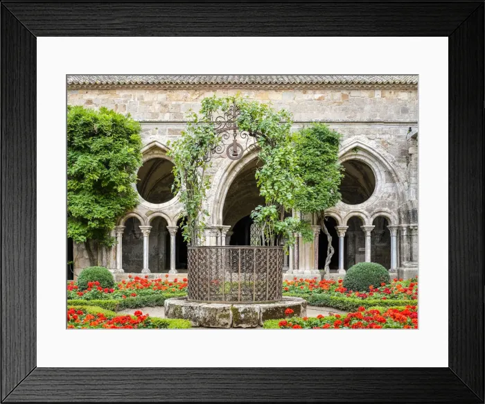 Framed Print : Romanesque cloisters at Abbaye de Fontfroide, Aude Department, Languedoc-Roussillon