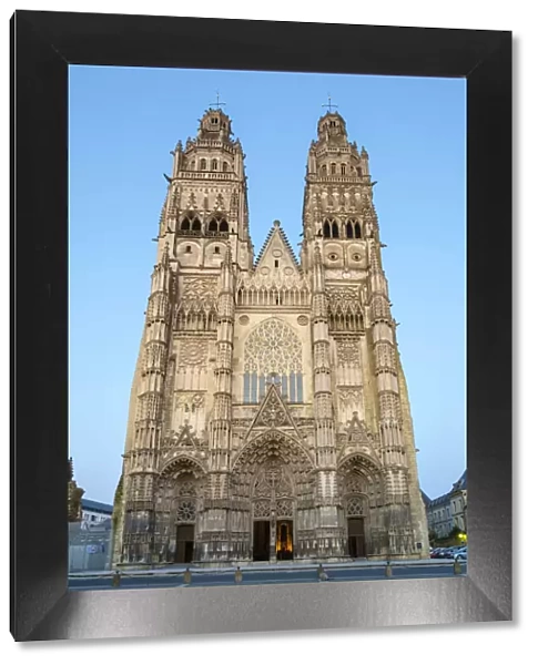 Front facade of Cathedrale Saint-Gatien cathedral, Tours, Indre-et-Loire