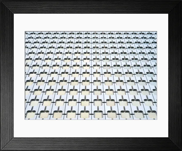Framed Print : Windows of high-rise office building in La Defense business district, Paris