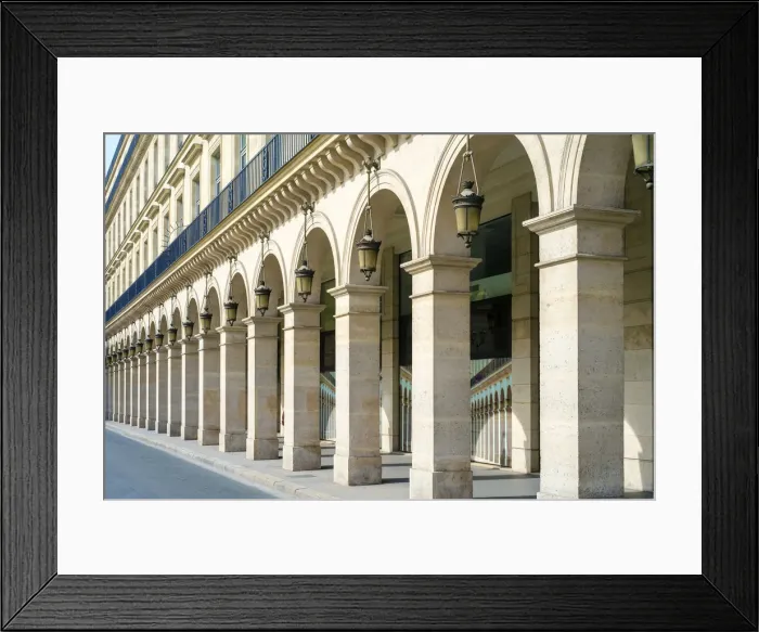 Framed Print : Buidings arcades along the north side of Rue du Rivoli, Paris, Ile-de-France, France Framed Print : Buidings arcades along the north side of Rue du Rivoli, Paris, Ile-de-France, France