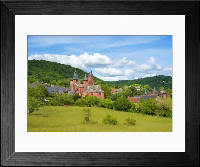 Framed Print : Distinctive red sandstone buildings in Collonges-la-Rouge, Corraze, Limousin, France Framed Print : Distinctive red sandstone buildings in Collonges-la-Rouge, Corraze, Limousin, France