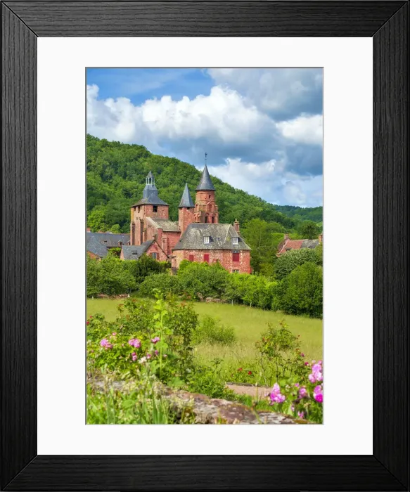 Framed Print : Distinctive red sandstone buildings in Collonges-la-Rouge, Corraze, Limousin, France Framed Print : Distinctive red sandstone buildings in Collonges-la-Rouge, Corraze, Limousin, France