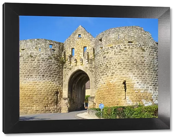 Medieval city gates of Domme, Dordogne Department, Aquitaine, France