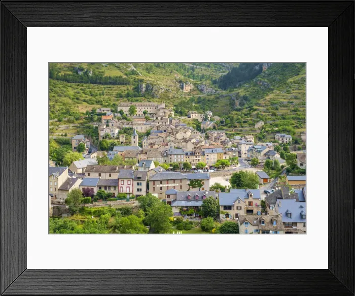 Framed Print : Town of Sainte-Enimie on the Tarn River in the Gorges du Tarn, Lozere Framed Print : Town of Sainte-Enimie on the Tarn River in the Gorges du Tarn, Lozere