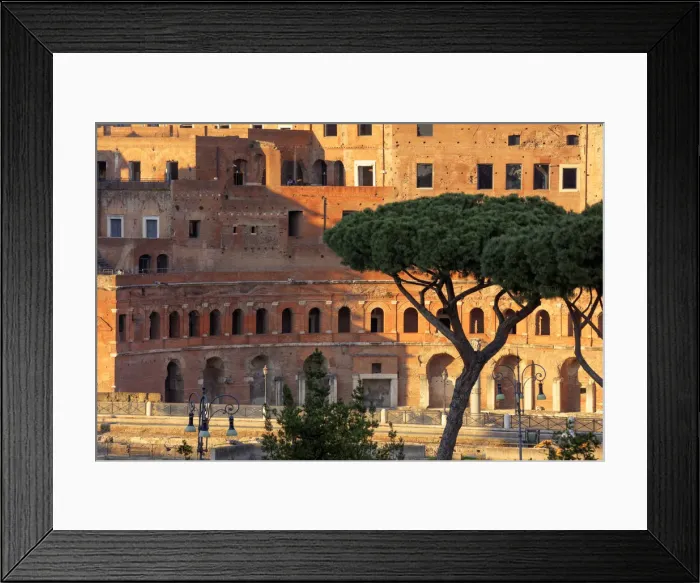 Framed Print : Italy, Rome, Traian forum along Fori Imperial street, with Santa Maria di Loreto church