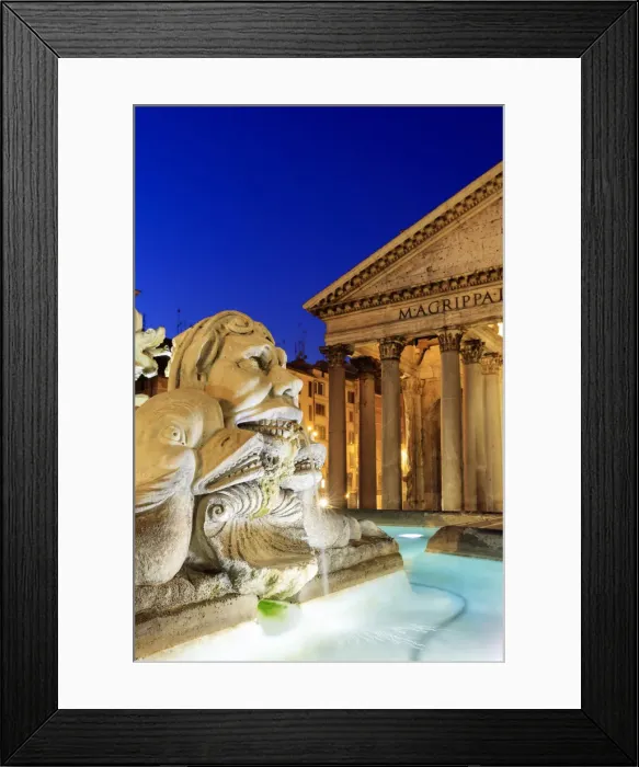 Framed Print : Italy, Rome, Pantheon and Piazza della Rotonda Fountain by night Framed Print : Italy, Rome, Pantheon and Piazza della Rotonda Fountain by night