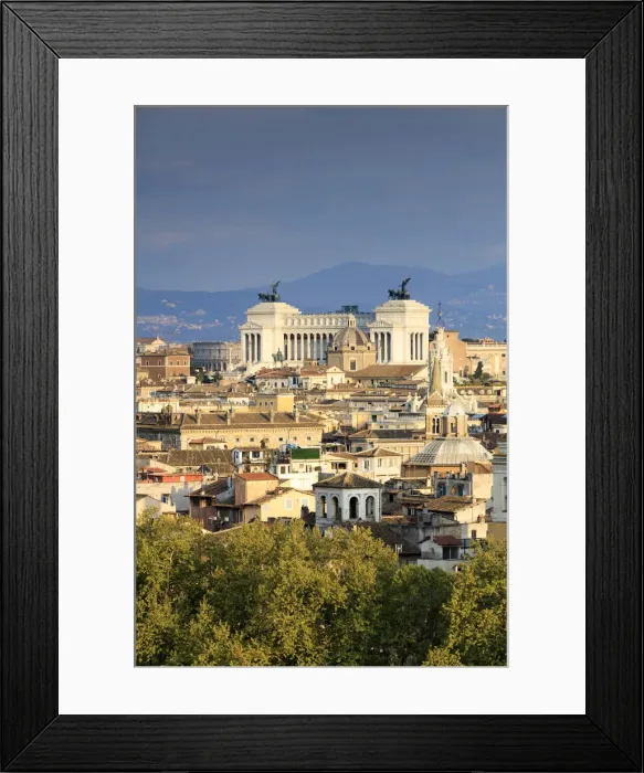 Framed Print : Italy, Rome, Altare della Patria monument elevated view at sunset Framed Print : Italy, Rome, Altare della Patria monument elevated view at sunset