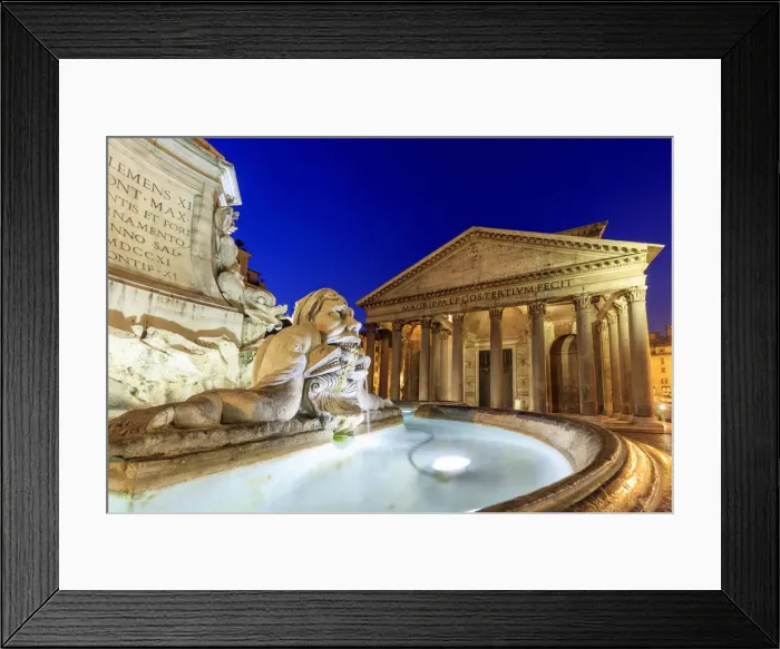 Framed Print : Italy, Rome, Pantheon and Piazza della Rotonda Fountain by night Framed Print : Italy, Rome, Pantheon and Piazza della Rotonda Fountain by night