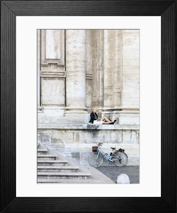 Framed Print : Italy, Rome, girl painting at Roman Forum Framed Print : Italy, Rome, girl painting at Roman Forum
