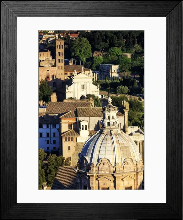 Framed Print : Italy, Rome, elevated view of Colosseum and Roman Forum at sunset Framed Print : Italy, Rome, elevated view of Colosseum and Roman Forum at sunset