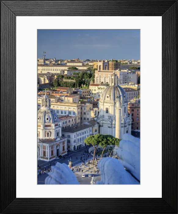 Framed Print : Italy, Rome, Altare della Patria monument at Venezia square with Traian forum in Framed Print : Italy, Rome, Altare della Patria monument at Venezia square with Traian forum in