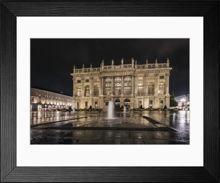 Framed Print : Night view of Palazzo Madama, first Senate of the Italian Kingdom, Turin, Piedmont, Italy Framed Print : Night view of Palazzo Madama, first Senate of the Italian Kingdom, Turin, Piedmont, Italy