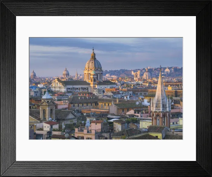 Framed Print : Rome, Lazio, Italy. Basilicas and roofs seen from Pincio hill Framed Print : Rome, Lazio, Italy. Basilicas and roofs seen from Pincio hill