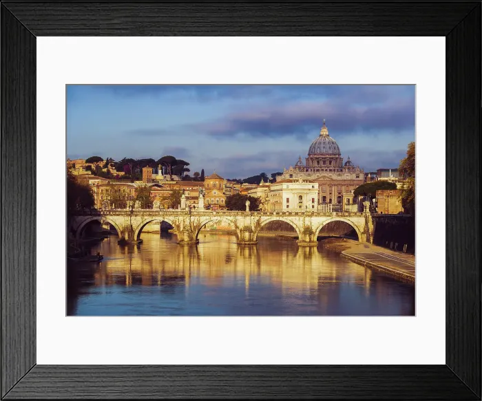 Framed Print : Rome, Lazio, Italy. St. Peters Basilica and Tiber River Framed Print : Rome, Lazio, Italy. St. Peters Basilica and Tiber River