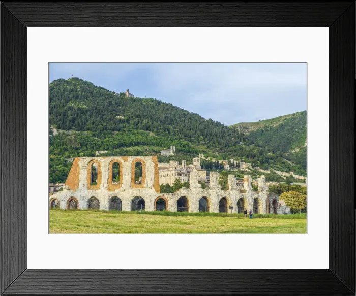 Framed Print : Gubbio, Umbria, Italy. Roman theatre ruins at sunset Framed Print : Gubbio, Umbria, Italy. Roman theatre ruins at sunset