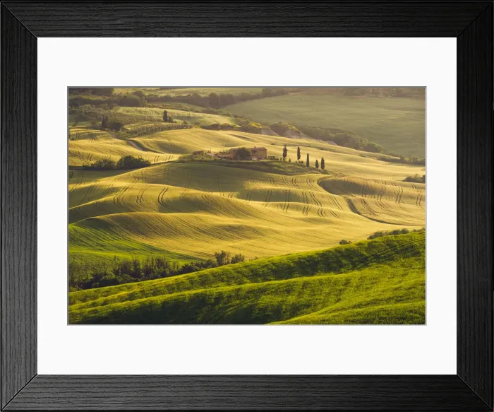 Framed Print : Orcia Valley, Tuscany, Italy. Tuscan hills at sunrise Framed Print : Orcia Valley, Tuscany, Italy. Tuscan hills at sunrise