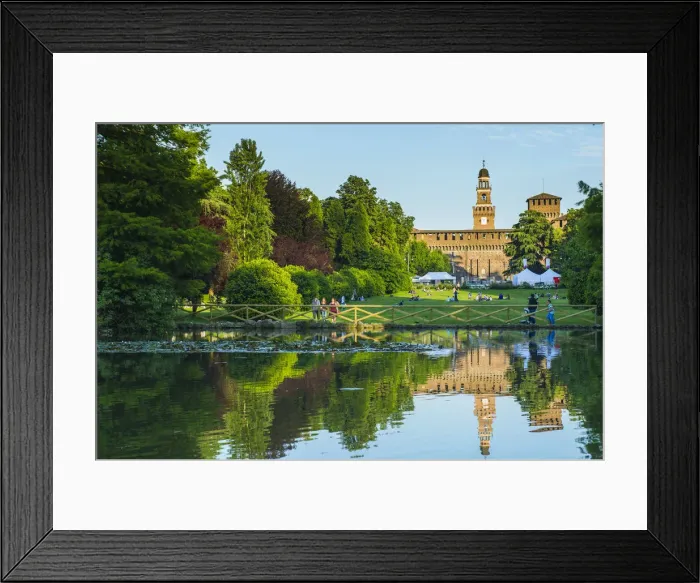 Framed Print : Milan, Lombardy, Italy. Sforza castle and Simplon park