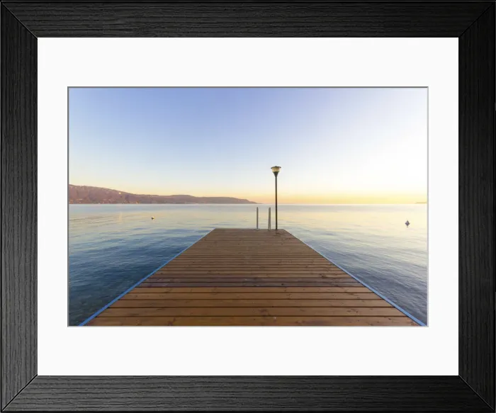 Framed Print : Garda Lake, Lombardia, Italy. Lonely Pier, Tranquil scene Framed Print : Garda Lake, Lombardia, Italy. Lonely Pier, Tranquil scene