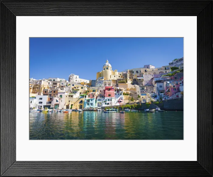 Framed Print : procida island, Naples, Italy. The colorful harbour of La Corricella Framed Print : procida island, Naples, Italy. The colorful harbour of La Corricella