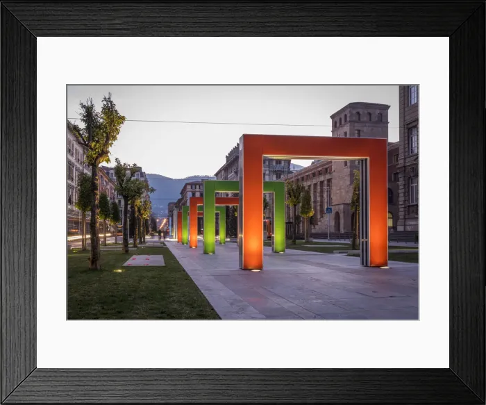 Framed Print : Europe, Italy, La Spezia. The new Piazza Verdi Framed Print : Europe, Italy, La Spezia. The new Piazza Verdi