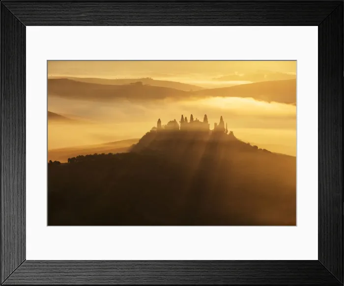 Framed Print : Belvedere and landscape, Val d Orcia, Tuscany, Italy Framed Print : Belvedere and landscape, Val d Orcia, Tuscany, Italy
