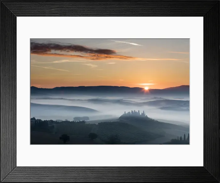 Framed Print : Belvedere and landscape, Val d Orcia, Tuscany, Italy Framed Print : Belvedere and landscape, Val d Orcia, Tuscany, Italy