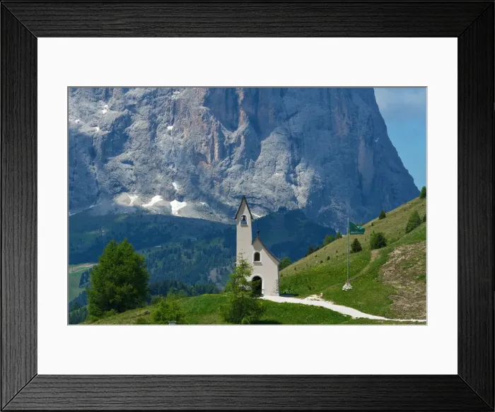 Framed Print : Chapel, Dolomites, Seceda, Val Gardena, Trentino, South Tyrol, Italy Framed Print : Chapel, Dolomites, Seceda, Val Gardena, Trentino, South Tyrol, Italy