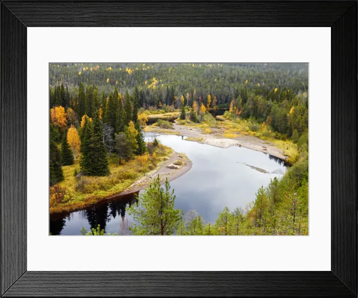 Framed Print : Europe, Finland, Lapland, Kuusamo, Oulanka National Park, a bend in the Oulanka River Framed Print : Europe, Finland, Lapland, Kuusamo, Oulanka National Park, a bend in the Oulanka River