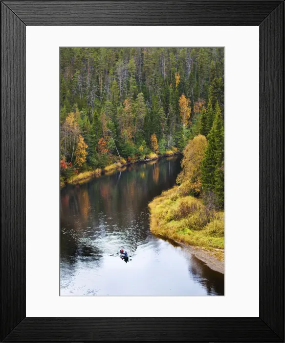 Framed Print : Europe, Finland, Lapland, Kuusamo, Oulanka National Park, kayakers on the Oulanka River Framed Print : Europe, Finland, Lapland, Kuusamo, Oulanka National Park, kayakers on the Oulanka River