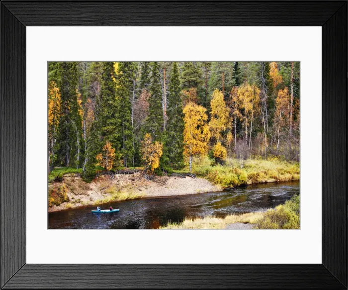 Framed Print : Europe, Finland, Lapland, Kuusamo, Oulanka National Park, kayakers on the Oulanka River Framed Print : Europe, Finland, Lapland, Kuusamo, Oulanka National Park, kayakers on the Oulanka River