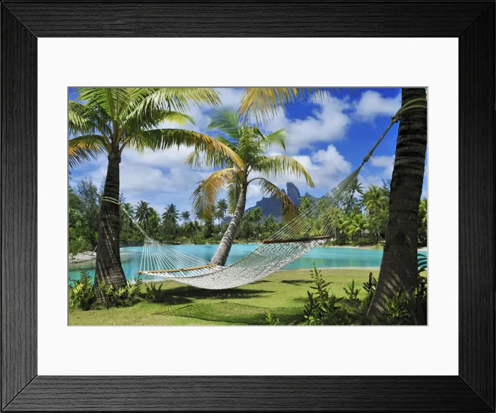 Framed Print : Saint Regis Bora Bora Resort, Bora Bora, French Polynesia, South Seas PR